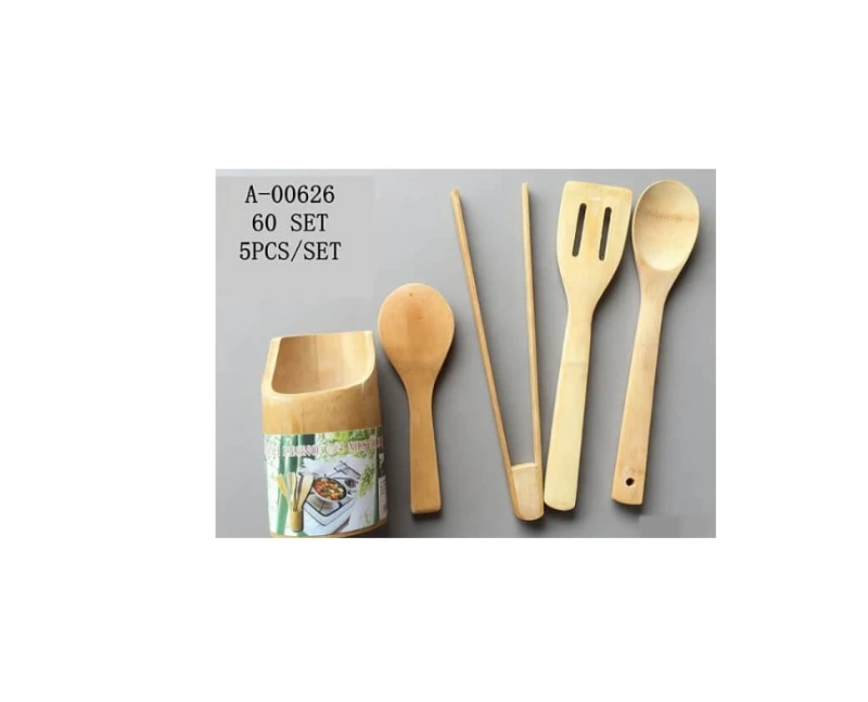 Ustensile Bucătărie 4Pcs+Suport Bambus A-00626 WEI